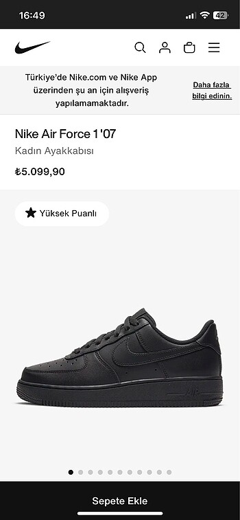 Nike air force orijinal ayakkabı