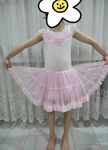 LC Waikiki 7 yaş LCW kız çocuk elbise tütülü toz pembe rengi