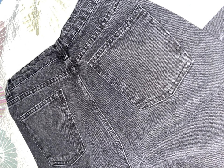 Gri Bol Kesim Kadın Kot Pantolon - Görsel 3