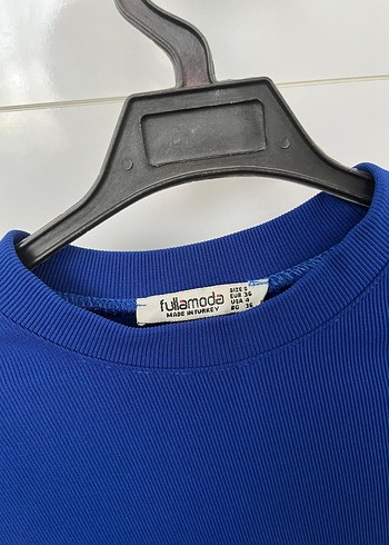 Kadın Lacivert Uzun Kollu Crop Top - Görsel 3