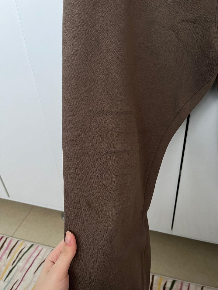 Kadın Kahverengi Süet Rahat Kesim Pantolon - Görsel 2