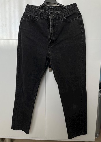 Siyah Loose Fit Midi Kot Pantolon - Görsel 3