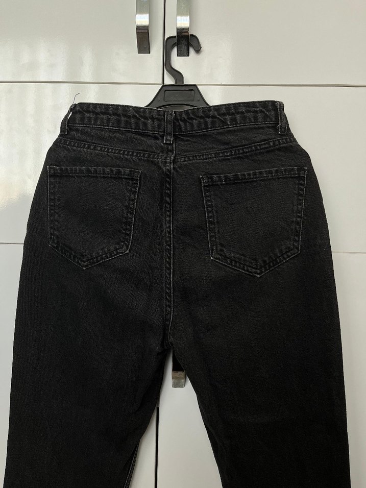 Siyah Loose Fit Midi Kot Pantolon - Görsel 2