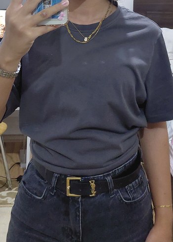 Gri Denim Salaş Kadın Tişört