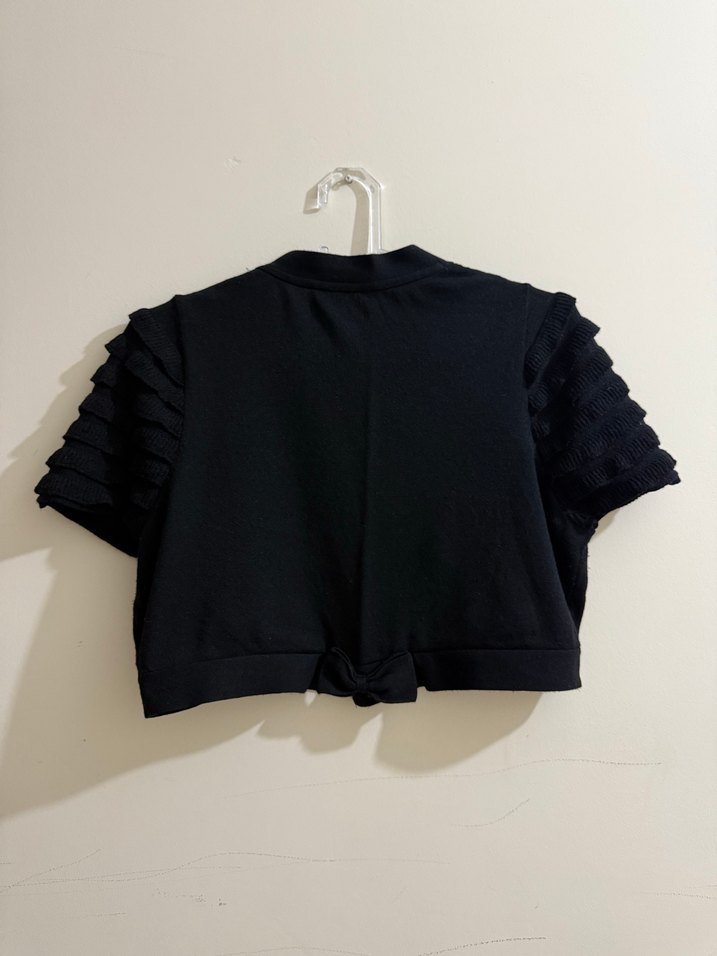 Kız Çocuk Siyah Fırfırlı Kısa Kollu Bolero - Görsel 3