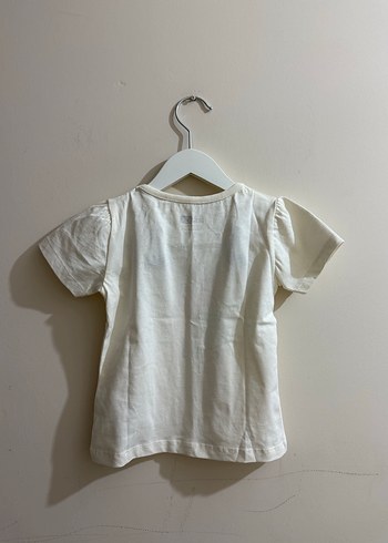 Kız Çocuk Beyaz Baskılı Kısa Kollu Tişört - Görsel 3