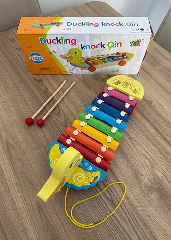 Renkli Ördek Desenli Ahşap Ksilofon