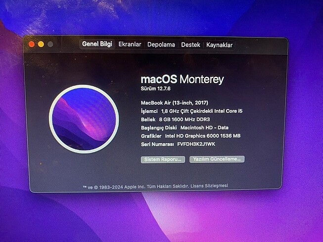 Beden macbook 13? 2017