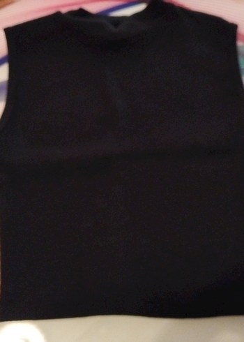 Siyah Kolsuz Dar Kesim krop - Görsel 2