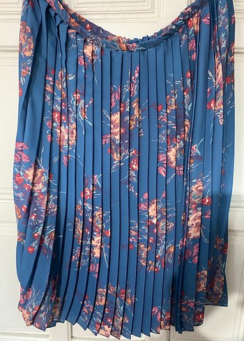 Mavi Pileli Uzun Bohem Etek - Görsel 2