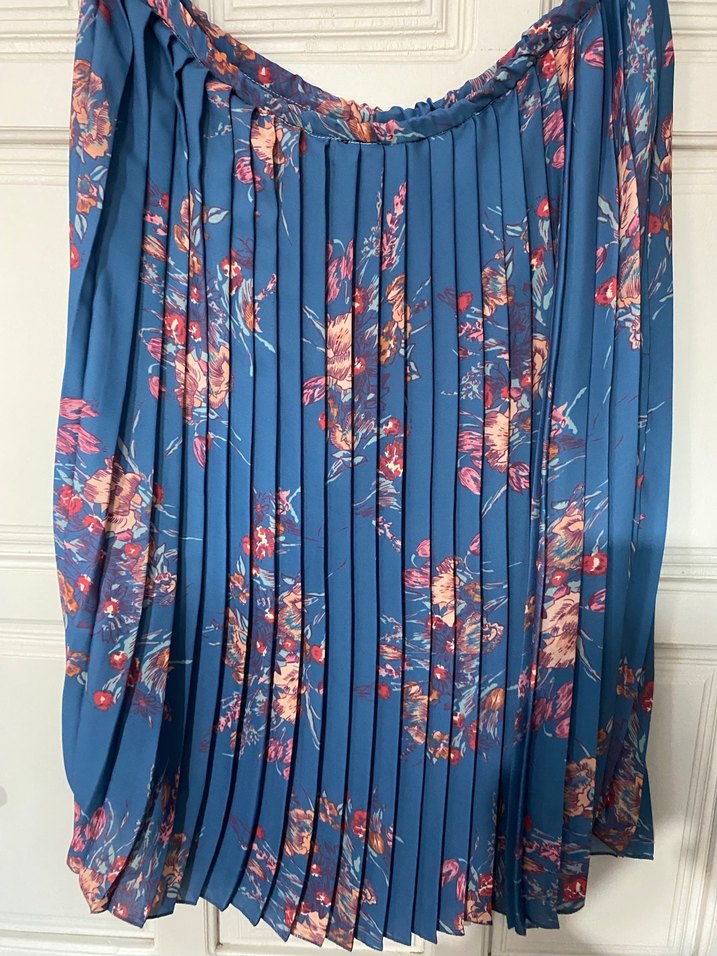 Mavi Pileli Uzun Bohem Etek - Görsel 2