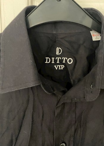 Erkek Siyah Keten Gömlek Düğmeli - Görsel 2