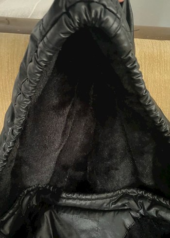 Düğmeli Siyah Deri Kadın Ceket - Görsel 3