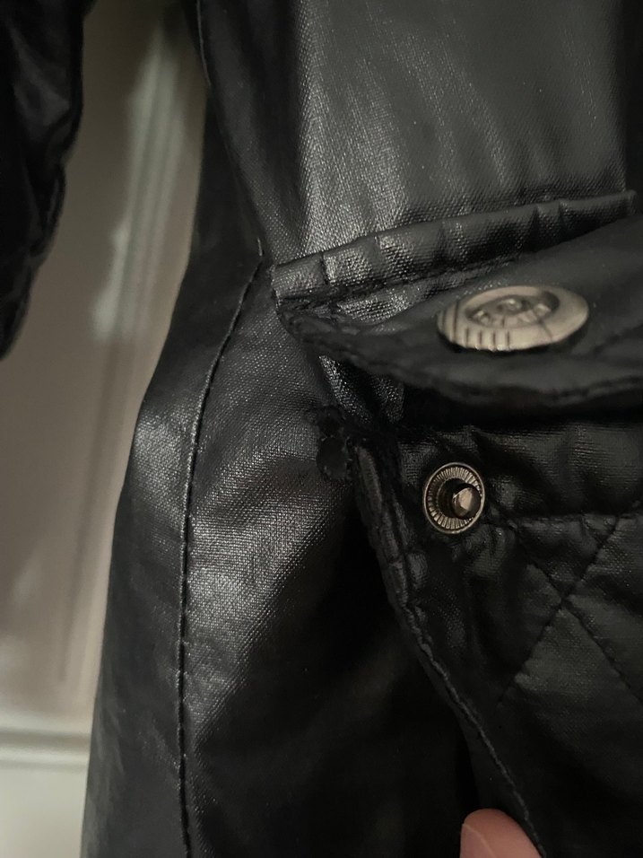 Düğmeli Siyah Deri Kadın Ceket - Görsel 4