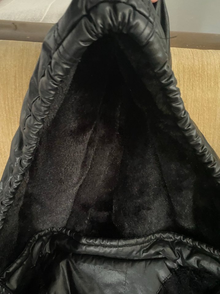 Düğmeli Siyah Deri Kadın Ceket - Görsel 3