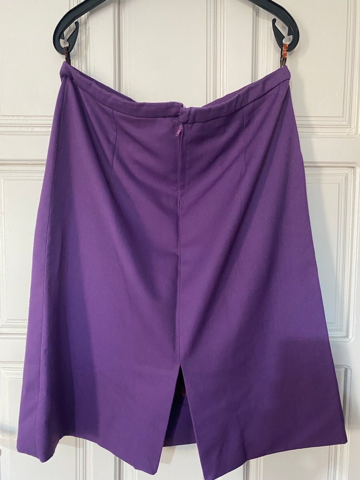 Mor Midi Drapeli Kadın Etek - Görsel 2