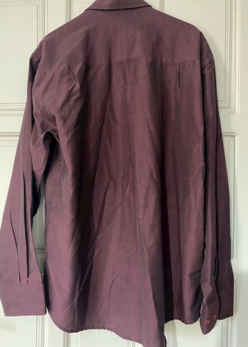 Bordo Düğmeli Erkek Gömlek - Görsel 3