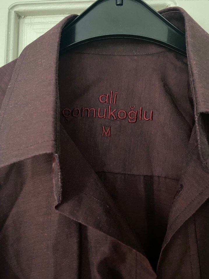 Bordo Düğmeli Erkek Gömlek - Görsel 2