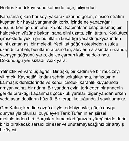 Beden Tarık Tufan/ Geç Kalan