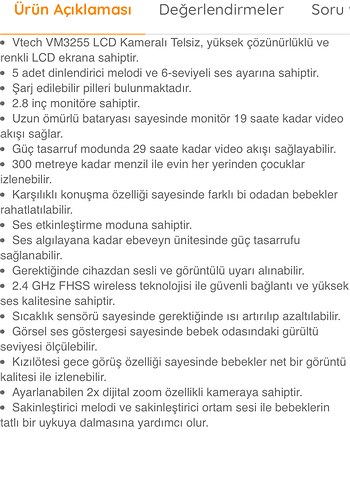 VTech VM3255 2.8" LCD Kameralı Bebek Telsizi - Görsel 3