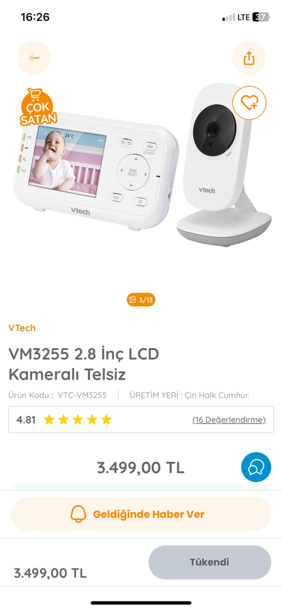 VTech VM3255 2.8" LCD Kameralı Bebek Telsizi - Görsel 2