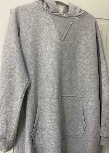 Gri Kadın Sweatshirt Midi Boy Rahat Kesim - Görsel 2