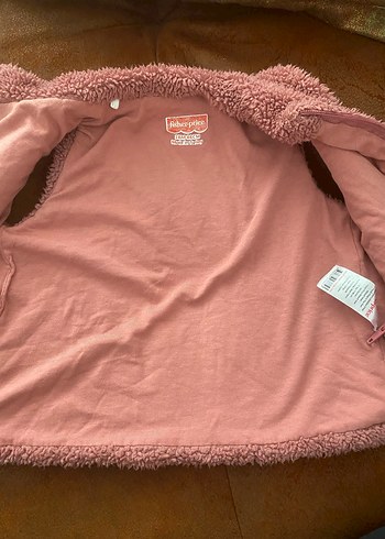 Kız Çocuk Pembe Kürklü Nakışlı Yelek - Görsel 2