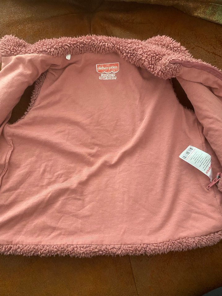 Kız Çocuk Pembe Kürklü Nakışlı Yelek - Görsel 2