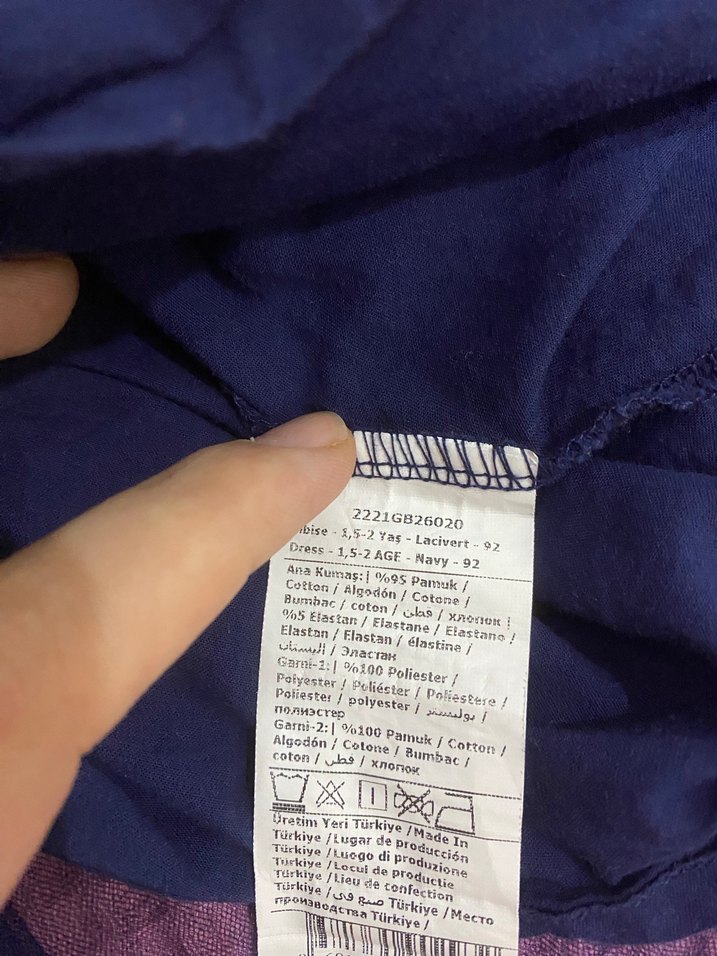 Kız Çocuk Lacivert Uzun Kollu Fırfırlı Elbise - Görsel 3