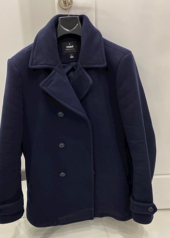 Erkek Lacivert Düğmeli Midi Kaban - Görsel 2
