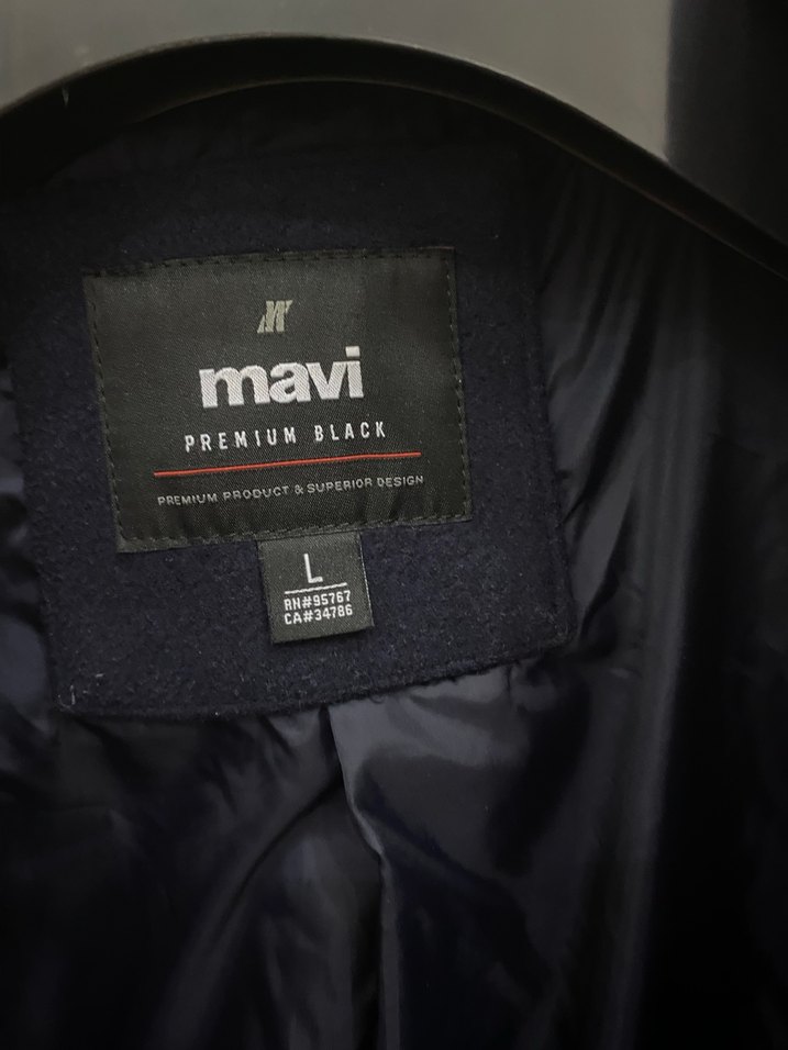 Erkek Lacivert Düğmeli Midi Kaban - Görsel 3