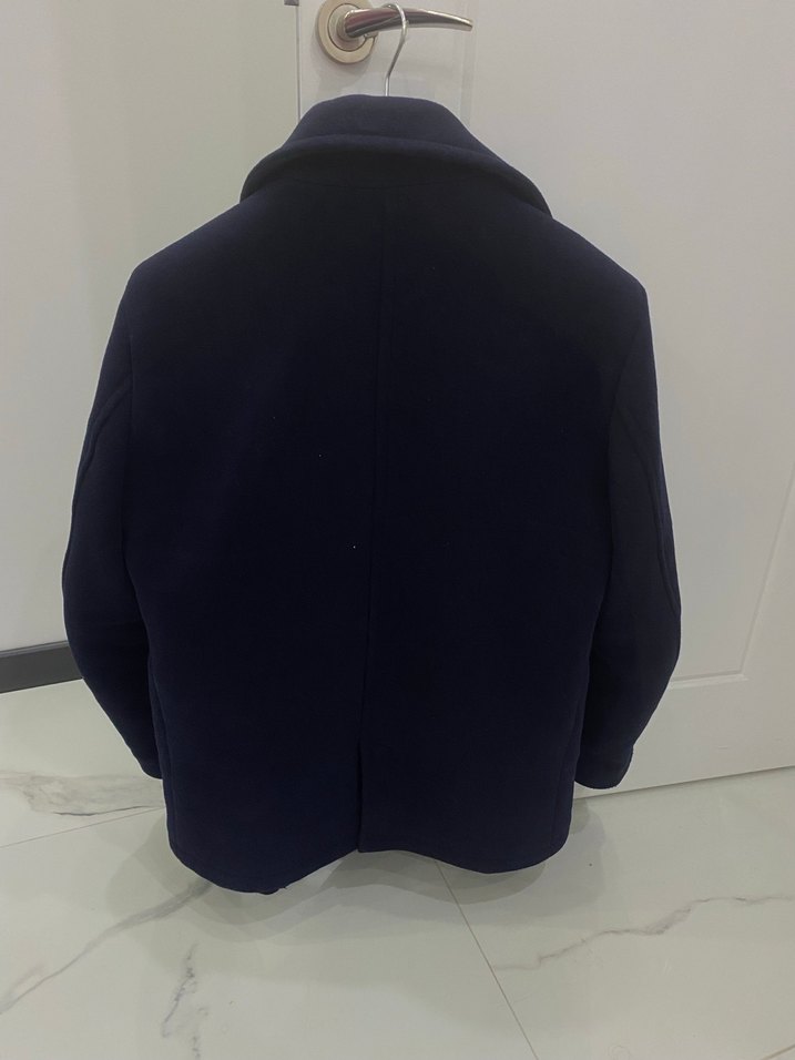 Erkek Lacivert Düğmeli Midi Kaban - Görsel 5