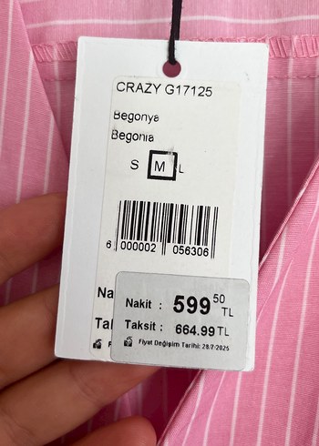 Pembe Çizgili Mini Kadın Gömlek - Görsel 4