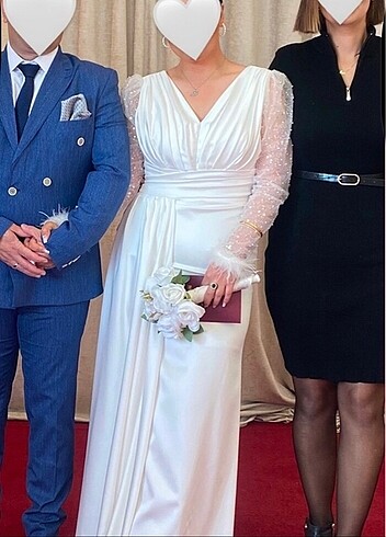 l Beden beyaz Renk Nikah elbisesi