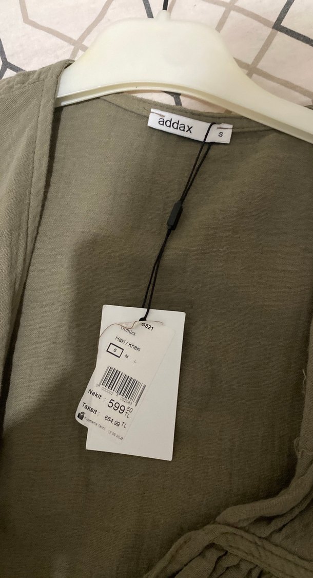 Kemerli Kısa Kesim Bohem Keten Bluz - Görsel 4