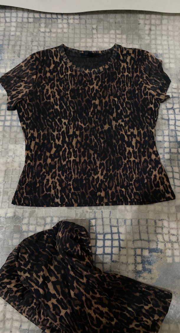 Kahverengi Yılan Desenli Uzun Drapeli Etek - Görsel 4