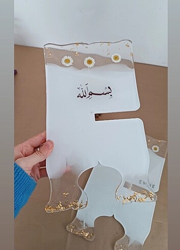 Tasarımcı KİŞİYE ÖZEL GERÇEK PAPATYALI EPOKSİ RAHLE
