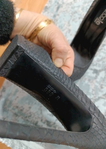 Gri Yılan Desenli Platform Topuklu Kadın Stiletto - Görsel 3