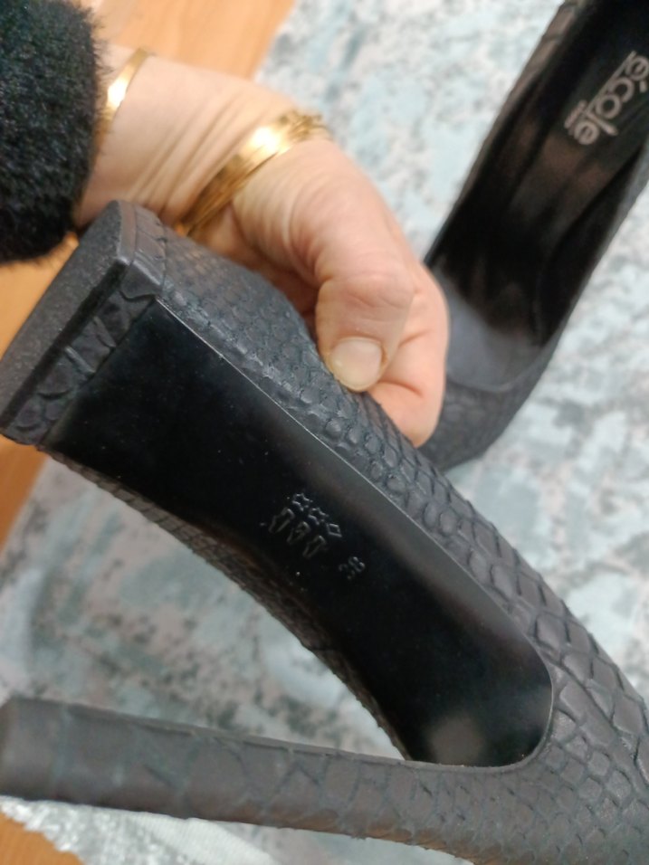 Gri Yılan Desenli Platform Topuklu Kadın Stiletto - Görsel 3