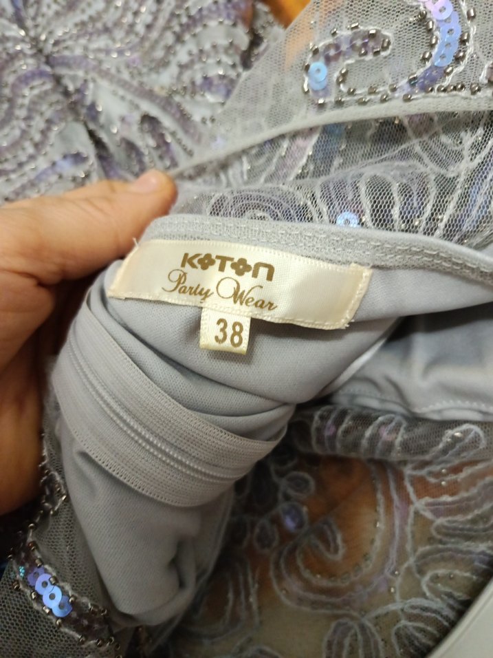 İşlemeli Dantelli Abiye Elbise - Görsel 2