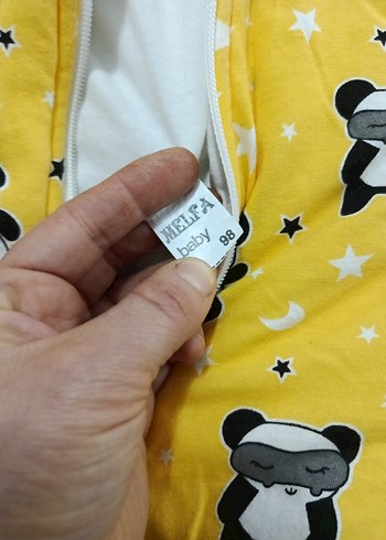 Sarı Panda Desenli Çocuk Polar Uyku Tulumu - Görsel 2