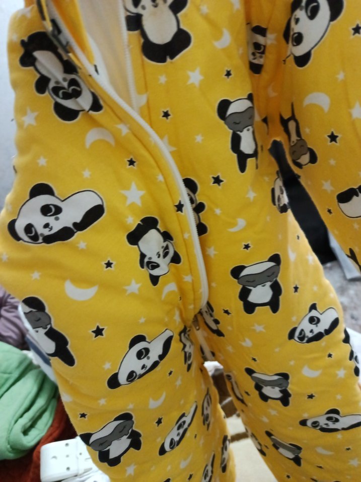 Sarı Panda Desenli Çocuk Polar Uyku Tulumu - Görsel 4