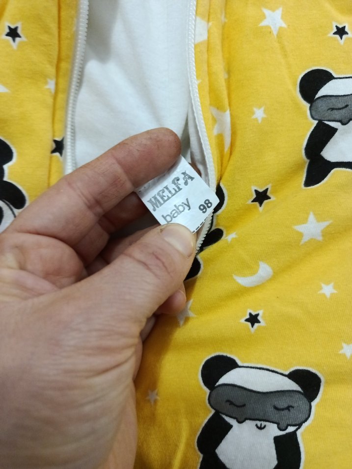 Sarı Panda Desenli Çocuk Polar Uyku Tulumu - Görsel 2