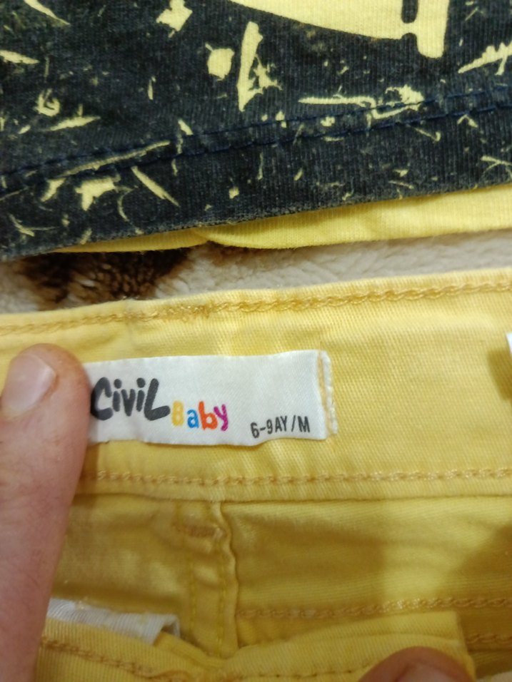 Bebek Erkek Renkli Fil Baskılı Kemerli Takım - Görsel 2