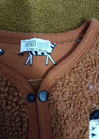 Düğmeli Uzun Kollu Kahverengi Bebek Tulumu - Görsel 2