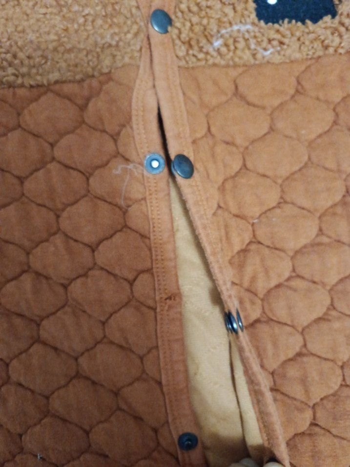 Düğmeli Uzun Kollu Kahverengi Bebek Tulumu - Görsel 3