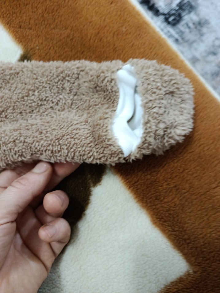 Kürklü Kahverengi Bebek Tulumu - Görsel 4