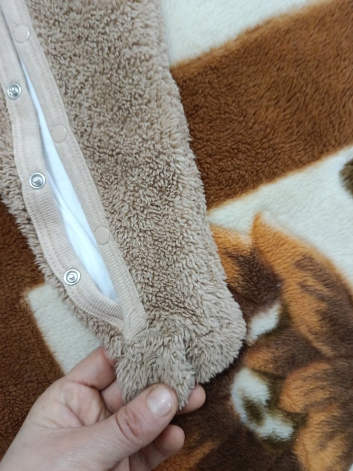 Kürklü Kahverengi Bebek Tulumu - Görsel 3