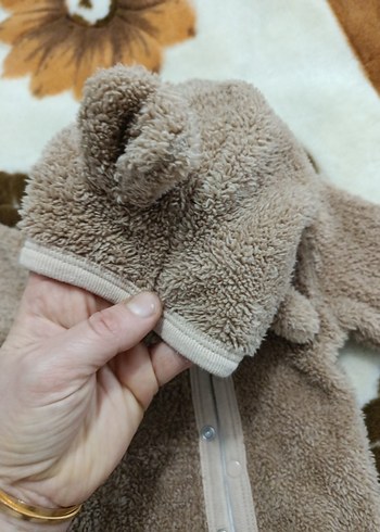 Kürklü Kahverengi Bebek Tulumu - Görsel 5