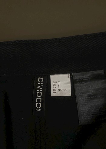 H&M Fermuarlı Siyah Mini Çan Etek